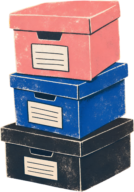 Stacks of archive boxes
