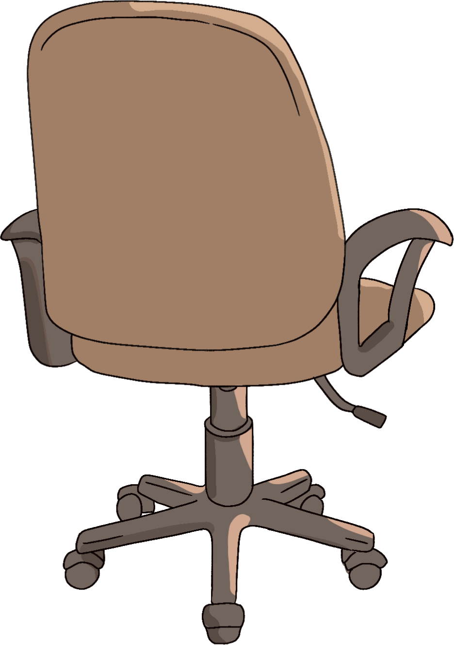 Office chair pulled away from the desk