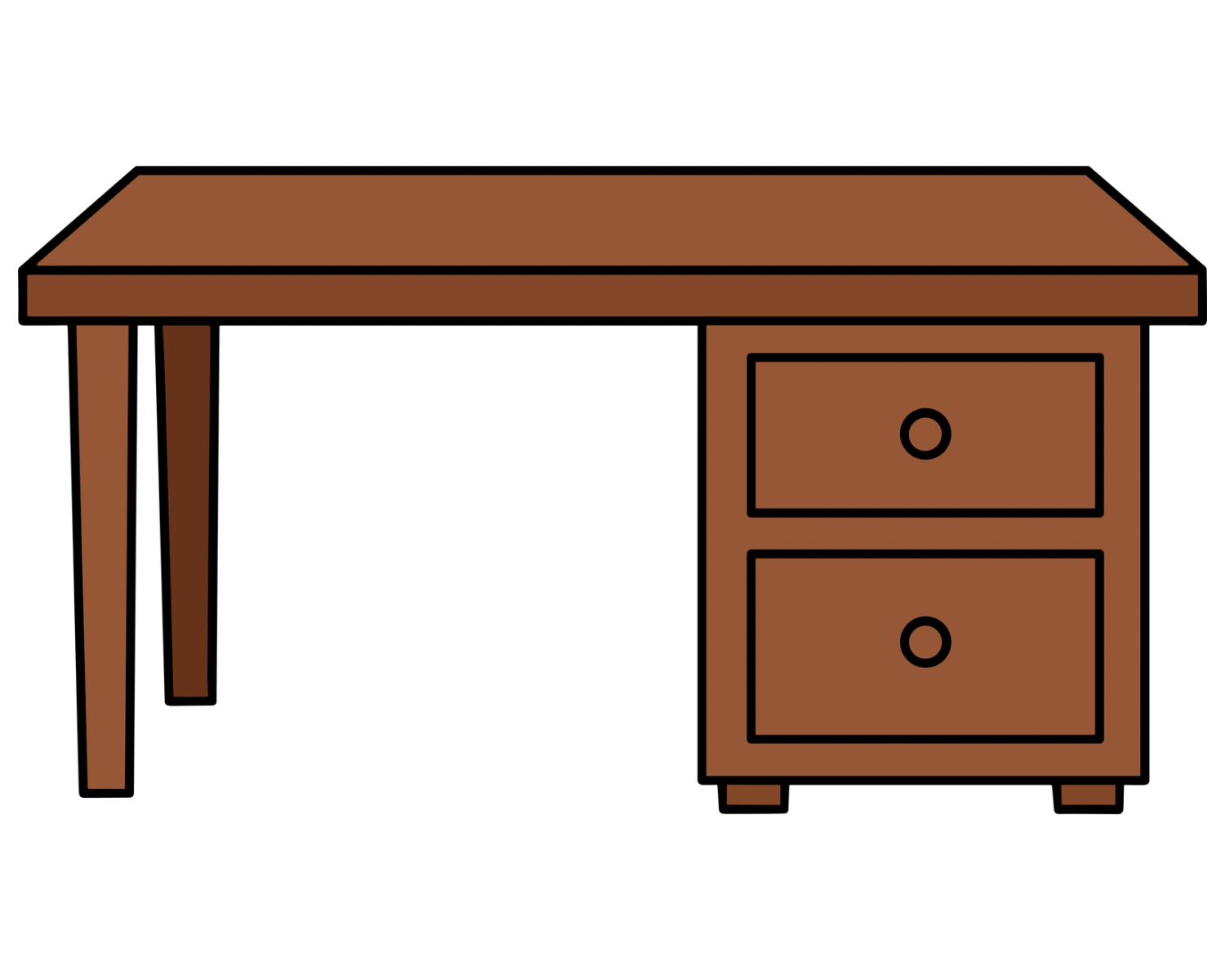 Warm wooden writing desk