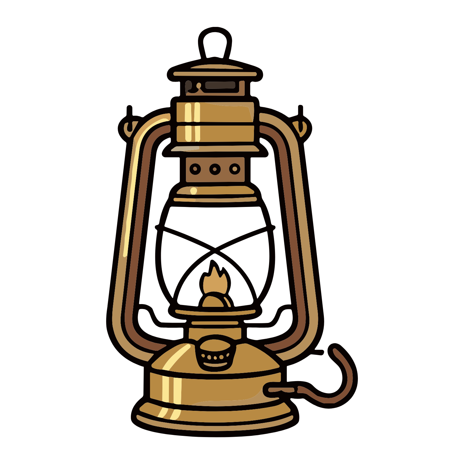 An old brass lantern